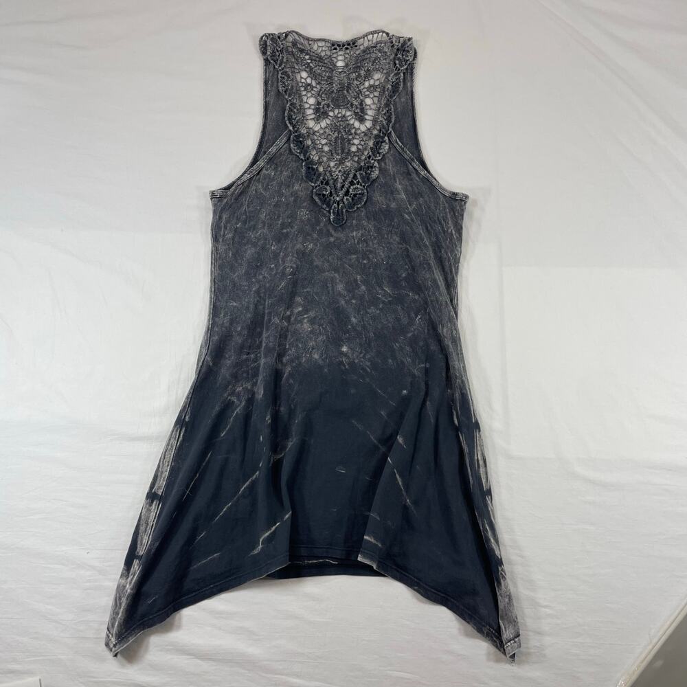 Vocal Embellished Cross Tank Top Lot 3 Blue Black Gray Crochet Lace Women’s S - Picture 8 of 11